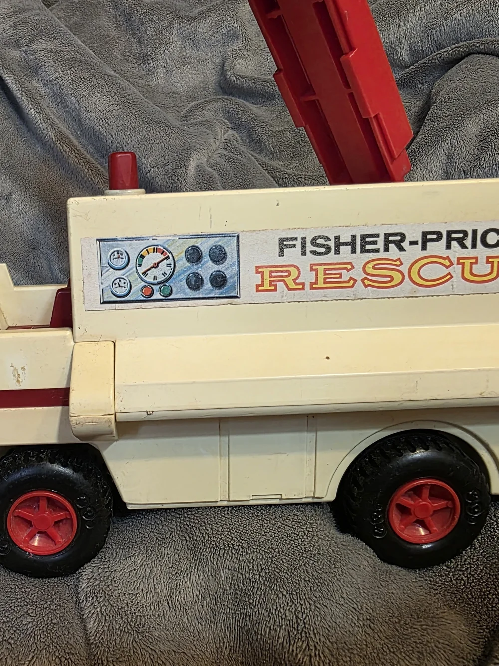 Fisher-Price Rescue Truck Toy- Vintage- Red and Cream